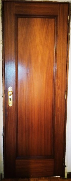 8 Portas de madeira com vidro jateado+fechadura/maçaneta/espelho