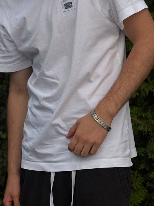 Браслет Lacoste черный мужской браслет Лакост серебряный цепочка серый