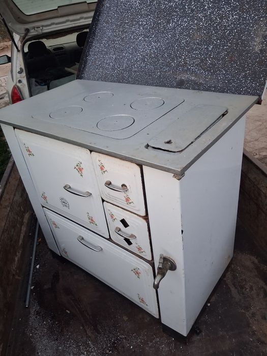 Fogão a Lenha Antigo Esmaltado (Estilo Rumar / Oliveirinha) - Vintage