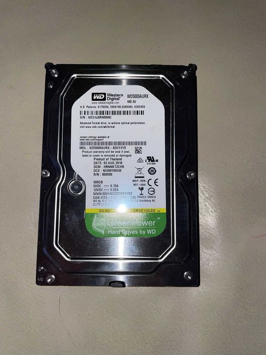 Disco Western Digital WD5000AURX 500GB Serial ATA Hard Drive