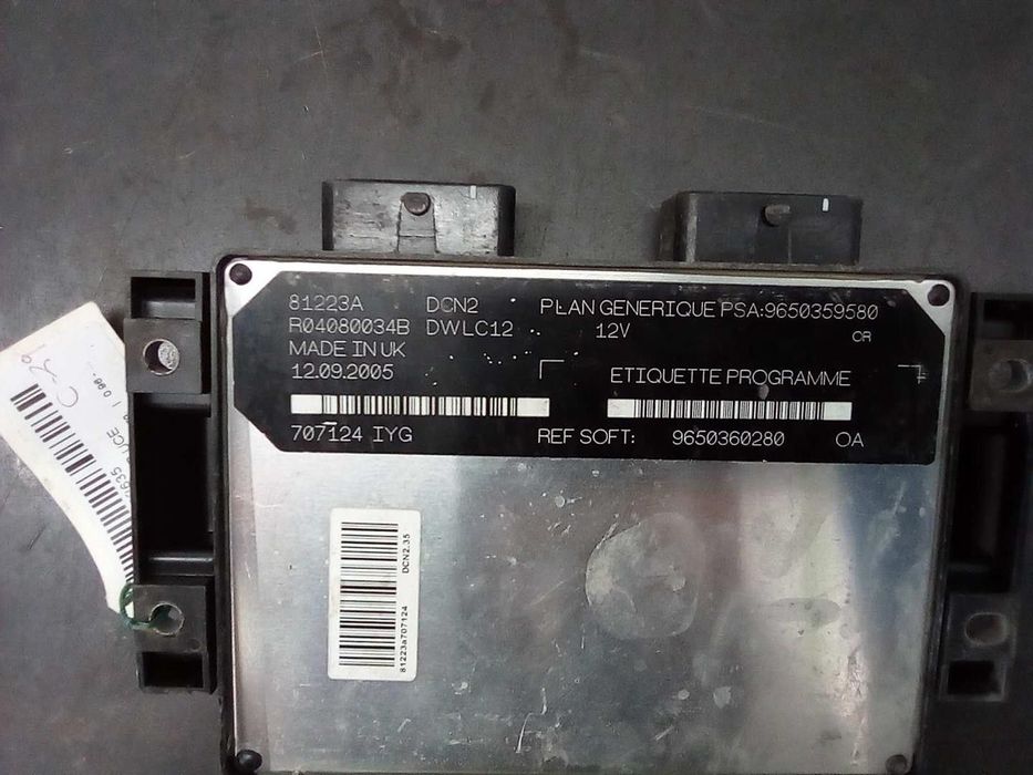 CENTRALINA MOTOR UCE CITROEN BERLINGO / BERLINGO FIRST LIMUSINA 1996 -9650360280...