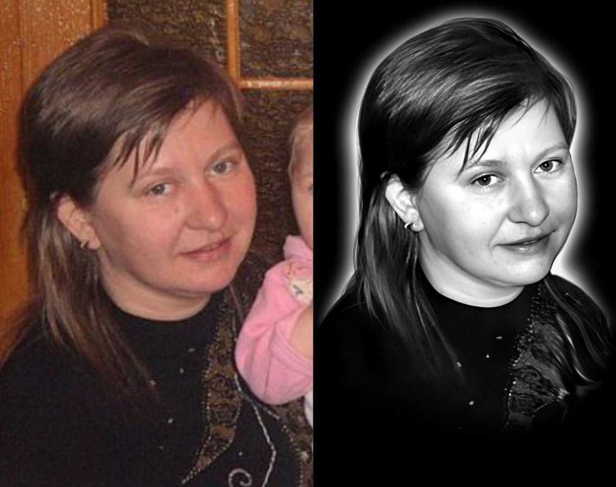 Ретуш на пам'ятник, під станок, на скло.