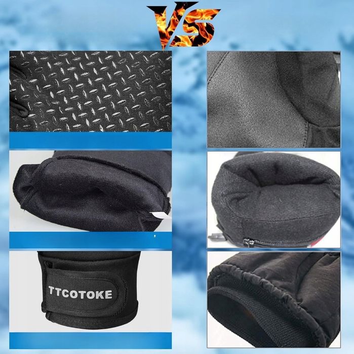 TTCOTOKE Rękawiczki Termiczne Unisex – Wodoodporne, Dotykowe, Antypośl