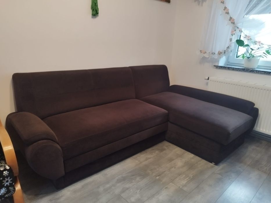 Idealny narożnik z funkcją spania + relax + pojemnik  stan bdb