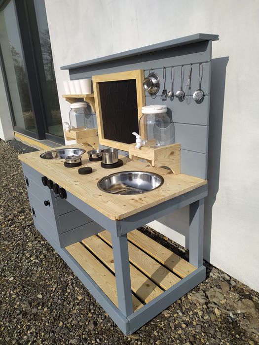 Kuchnia błotna dla dzieci, drewniana