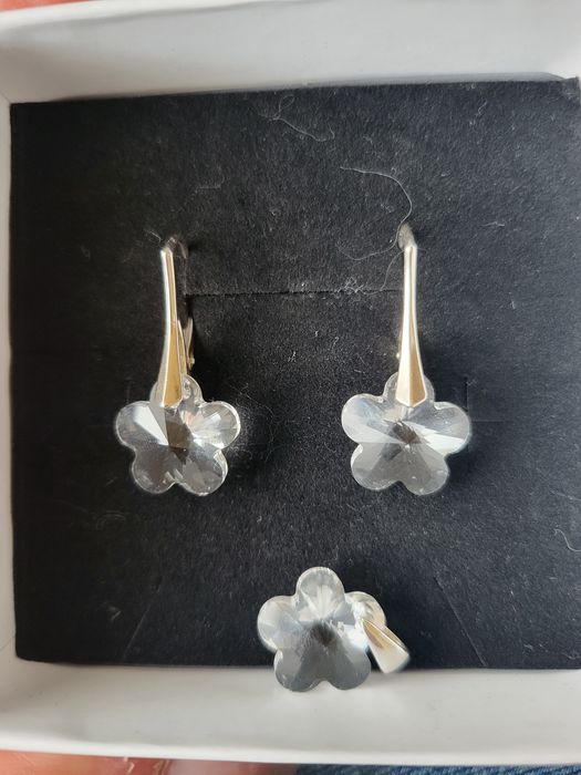 Kolczyki I zawieszka. Srebro. Swarovski