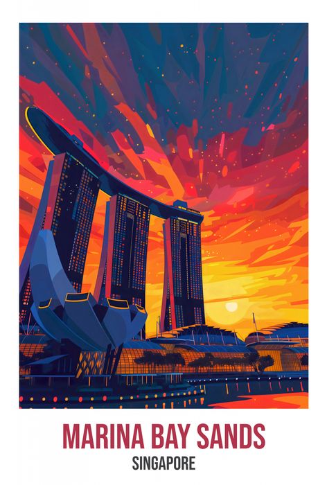 Plakat 67,5x100cm Marina Bay Sands, Singapore