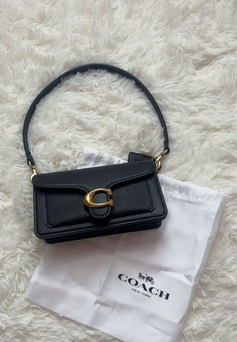 coach bag torba na ramie mini kwadratowa kopertówka skórzana