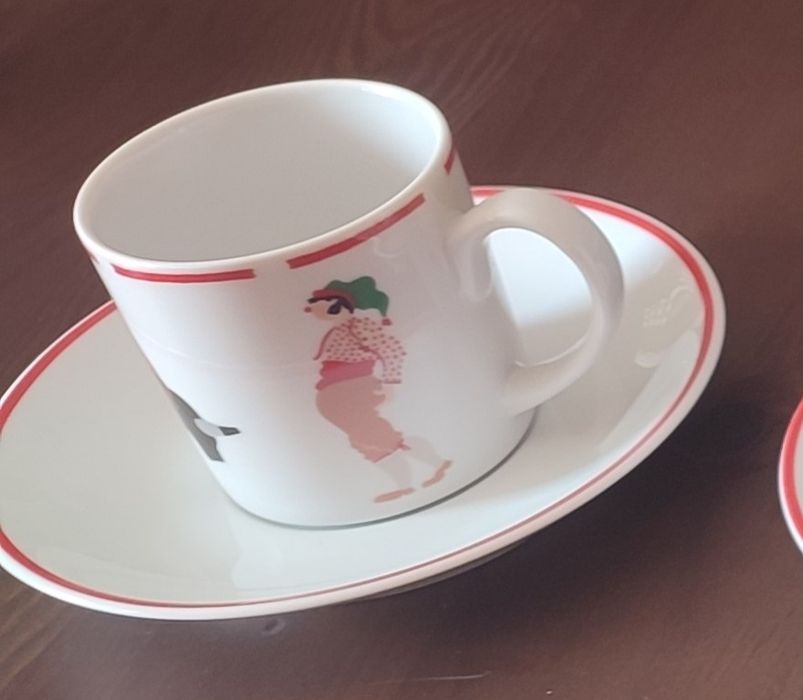 Conjunto 4 Chávenas de Café Vista Alegre - Motivos Ribatejo / Campinos