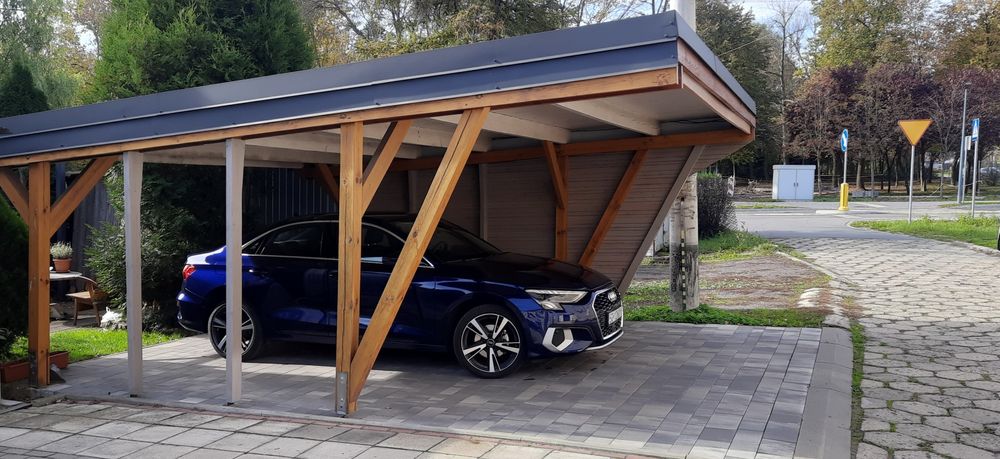 Wiaty na auta. Carport montaż