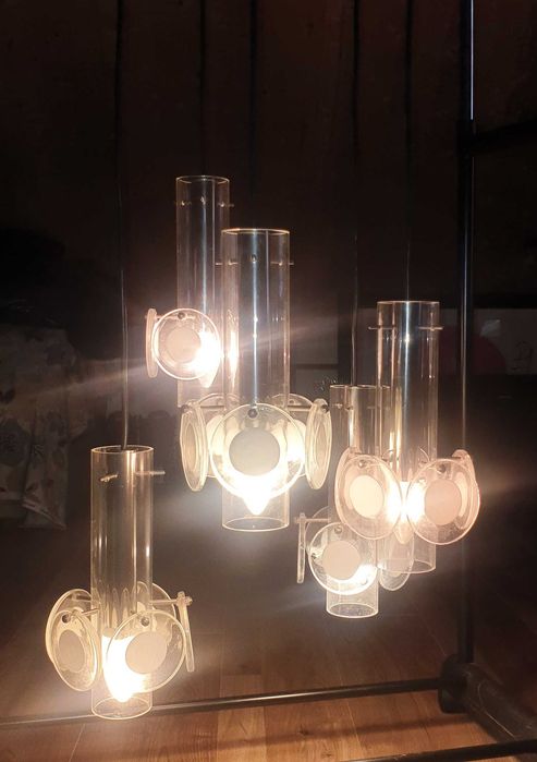 Stary Żyrandol Szkło Art Deco Murano Vitosi Modern Vintage Mid Century