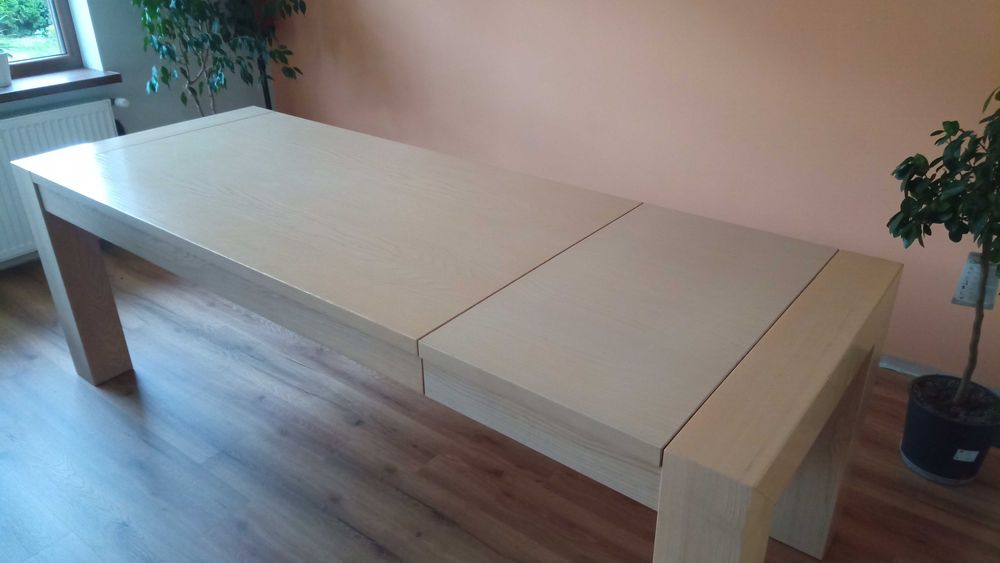 Stół do salonu rozkładany - jesion bielony