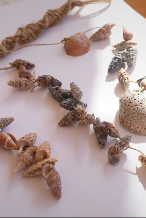 Pendente, decoração de parede macrame búzios conchas