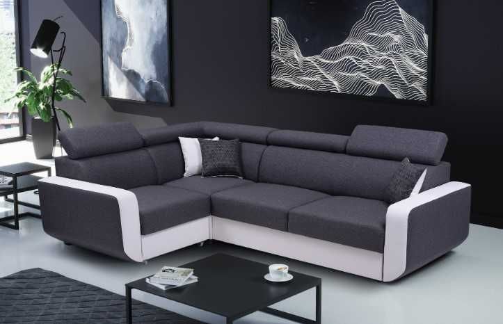 Duży narożnik ENZO z funkcją spania i pojemnikiem Dostawa