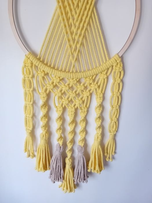 Łapacz na obręczy makrama