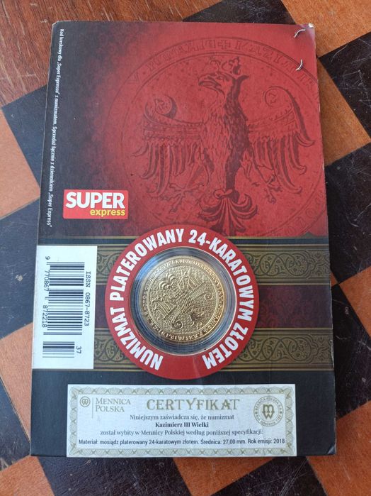 Medal pamiątkowy Król Polski Kazimierz III Wielki