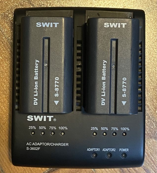 Kit carregador bateria DV + 2 baterias + adaptador corrente