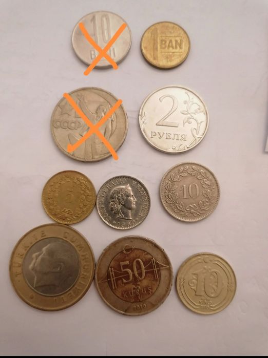 Moedas México, Noruega, Polónia, Roménia, Rússia, Suíça, Turquia, EUA