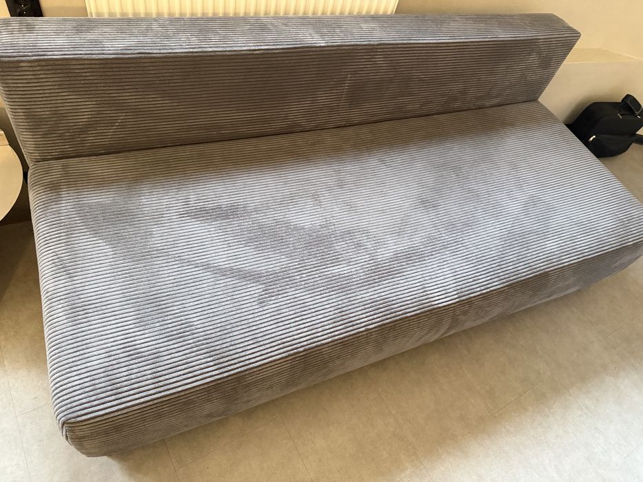 Kanapa sofa sztruksowa szara 200/140