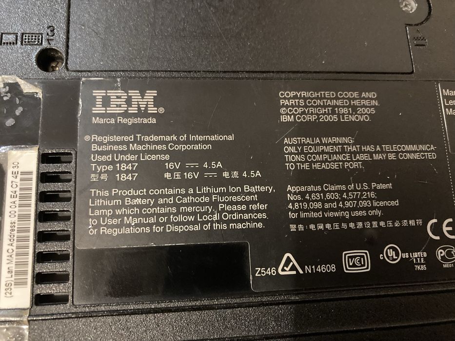 IBM Think Pad 1847