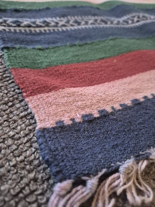 Kilim wyszywany dziergany PRL Cepelia Fredzle