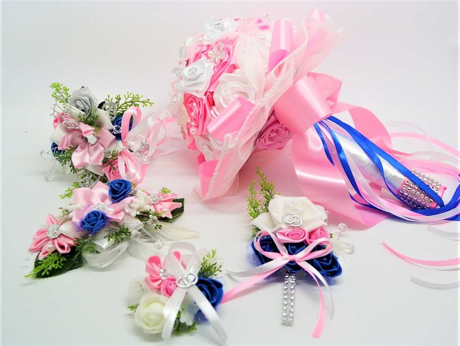 Komplet Ślubny Bukiet Korsarz Butonierka Grzebyk Ślub Dekoracja