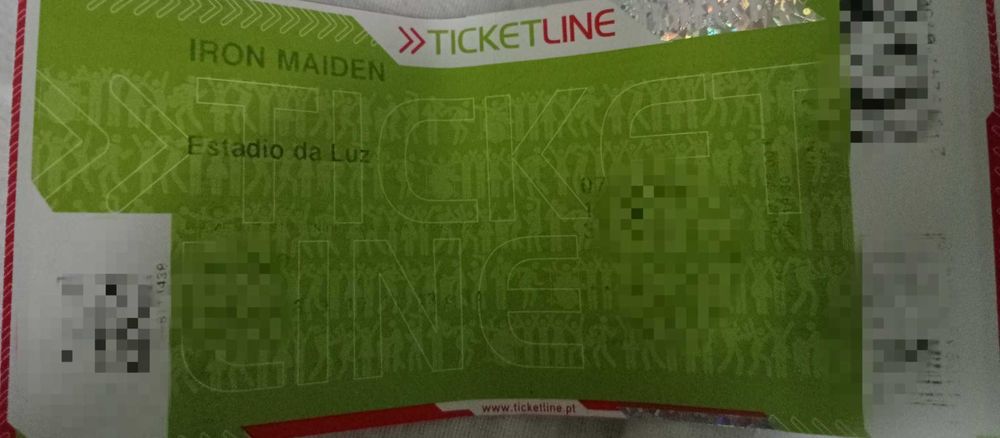 Bilhete Iron Maiden relvado