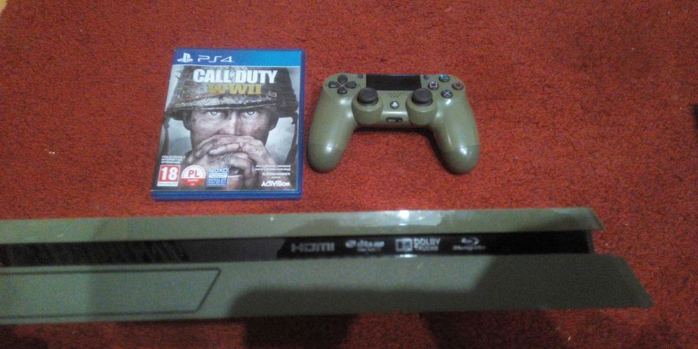 Konsola PS4 1TB limitowana edycja Moro Call of Duty WW2 Pady Gry Kable