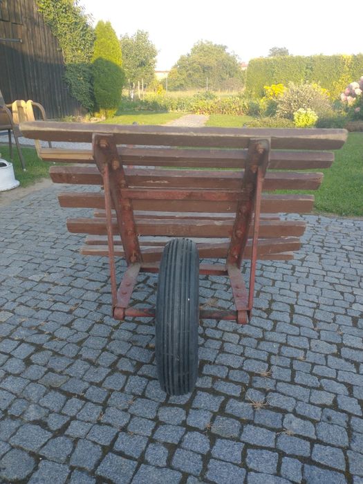 Taczka drewniana na łożyskach, dętka.