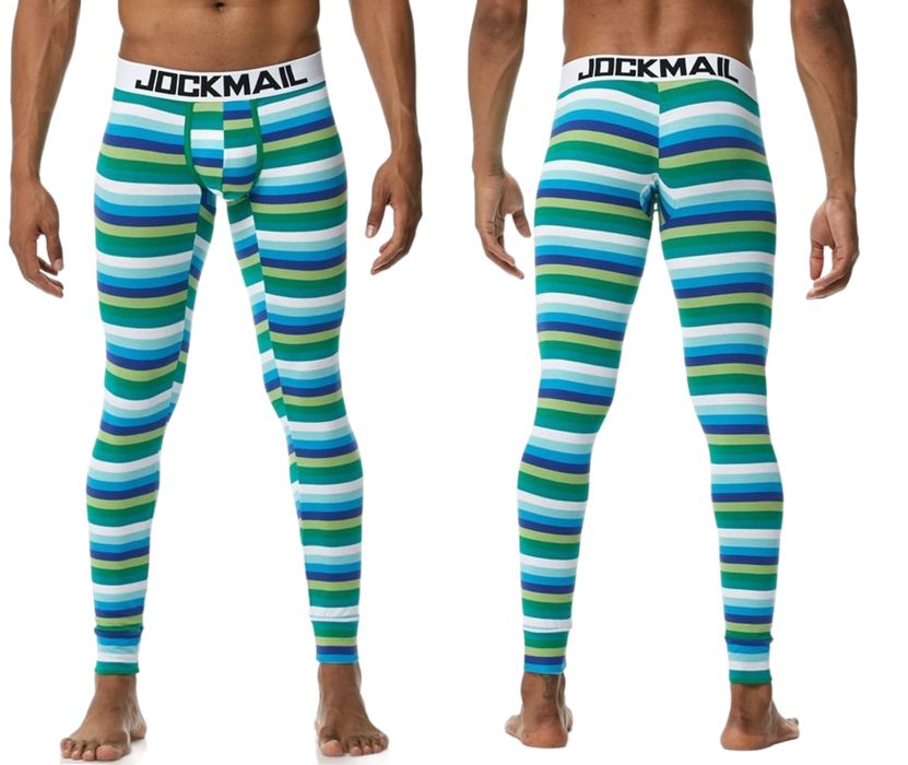 Męskie bawełniane kalesony JOCKMAIL w paski - XXL