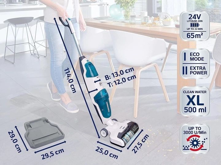 Акумуляторний миючий пилосос leifheit regulus aqua powervac 2в1