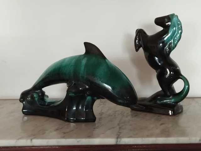 Cerâmica Blue Montain - Conjunto Golfinho e Cavalo