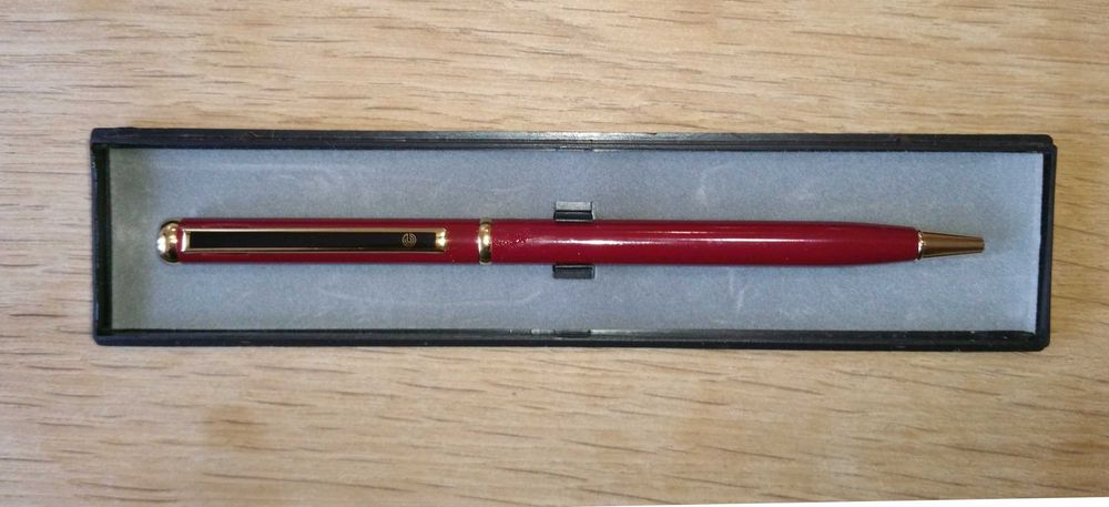 Metalowy długopis bordowy pozłacany Ecobra