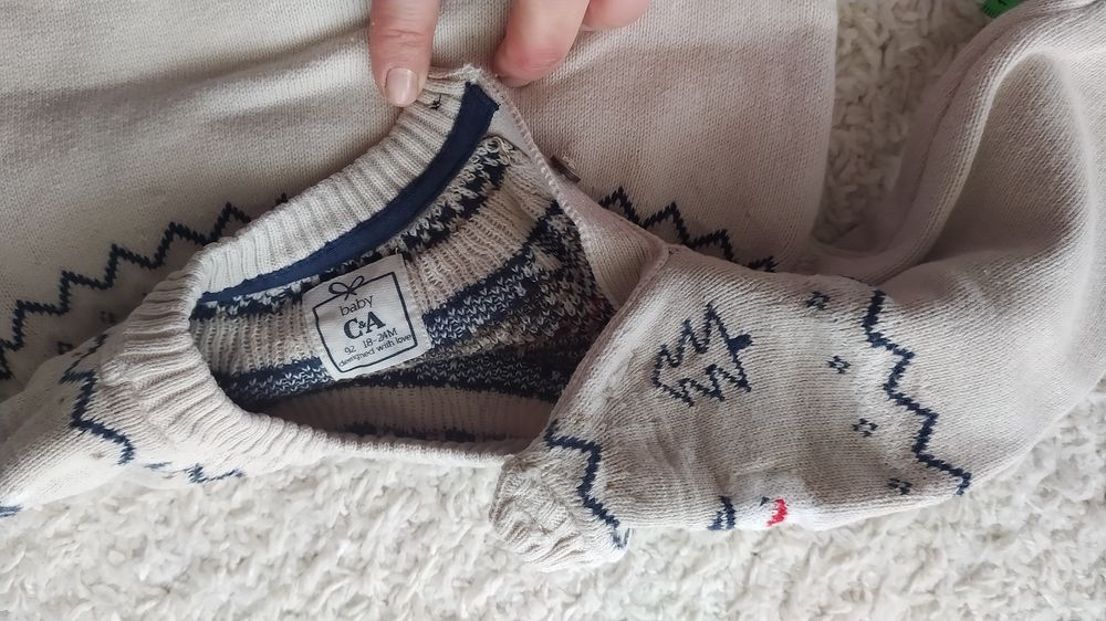 C&A sweter i jeansy zestaw r. 92
