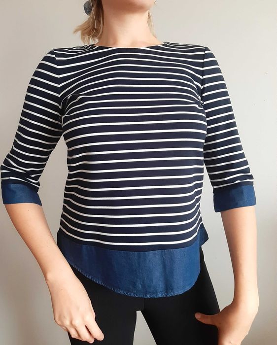 Bawełniana elegancka bluzka w paski damska Villa, M