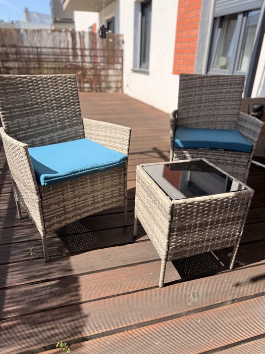 Nowy zestaw mebli ogrodowych / na balkon technorattan 2 fotele + stolik