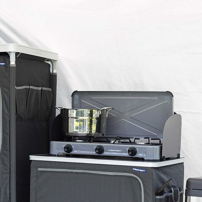 Газова плита Campart Quebec GA-8403 сіра 3 конфорки