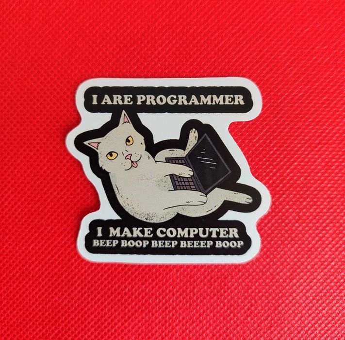 Naklejka papierowa samoprzylepna: I are programmer, 1 szt.