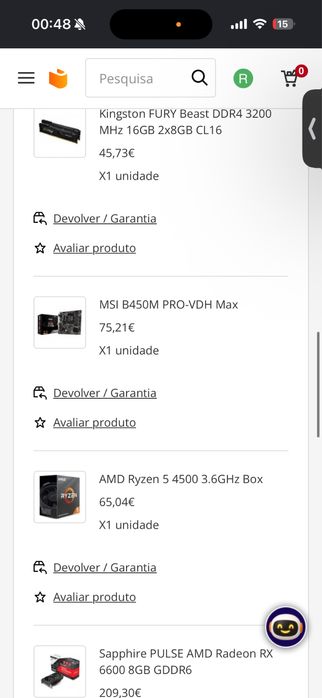 PC Gamer RX 6600 RYZEN 5 4500