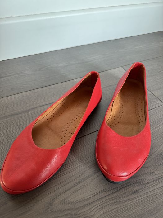 Балетки червоні шкіряні