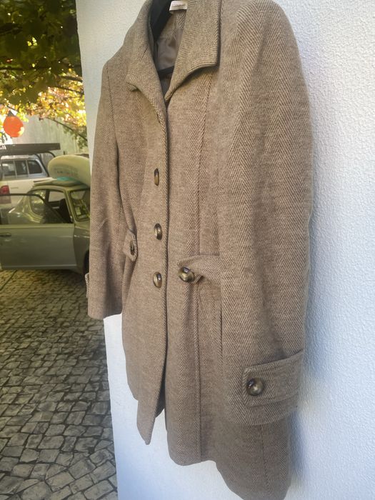 Casaco de inverno senhora bege/castanho