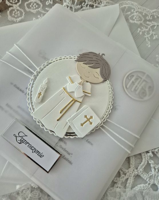 zaproszenia komunijne dla dziewczynki i chłopczyka