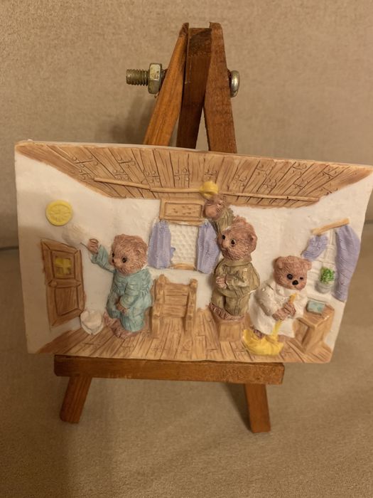 2 mini quadros ursos marfinite