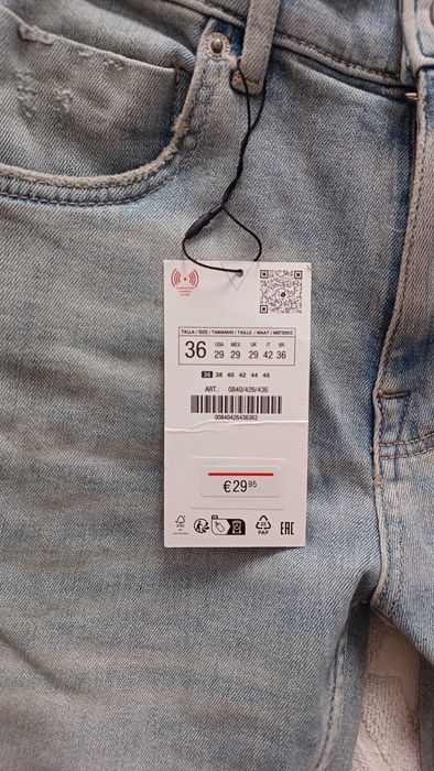 calças de homem "Zara" modelo skinny crop novas!