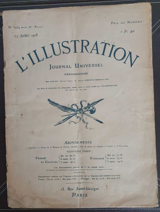 Jornal - Journal Universel L'Illustration nr. 3934 - Paris - 1918