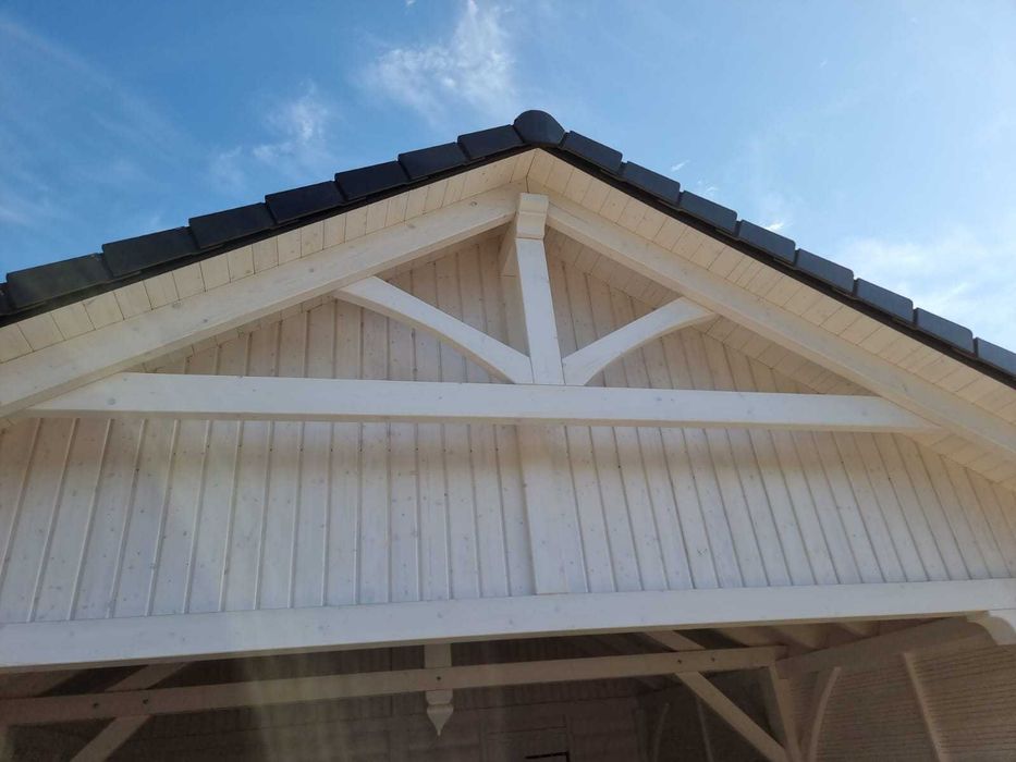 Wiata drewniana PREMIUM 7×10 m | Montaż | Drewno C24 | CNC