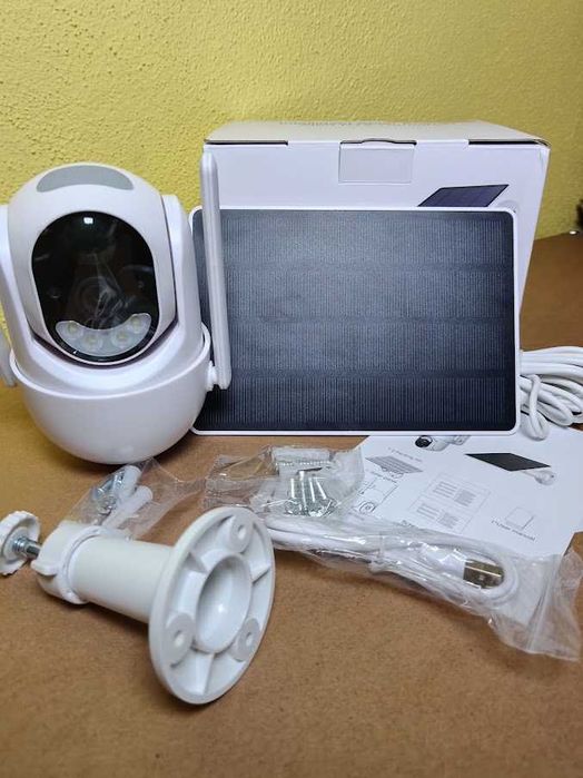 Câmara Vigilância Solar PTZ 3MP 2K WiFi Exterior Bateria (NOVA)