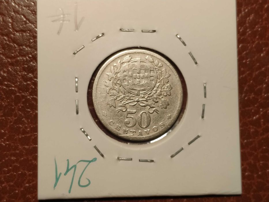 241 Portugal - moeda de 50 centavos de 1929 alpaca