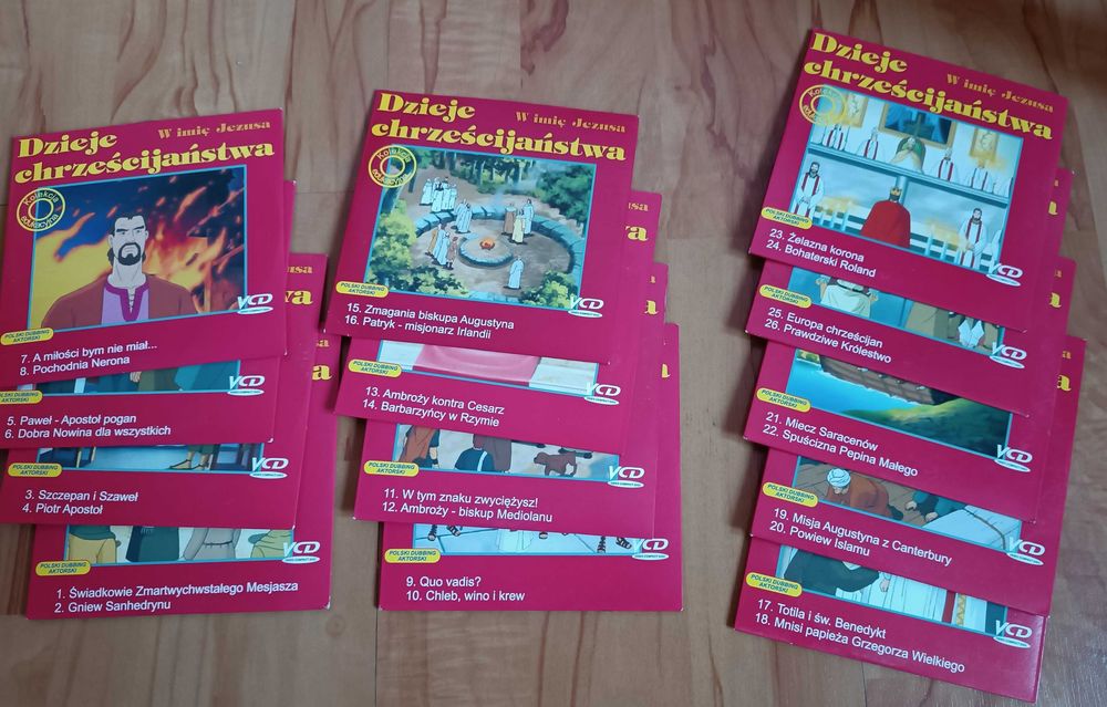 Dzieje chrześcijaństwa - zestaw 26 filmów VCD całość 10 zł