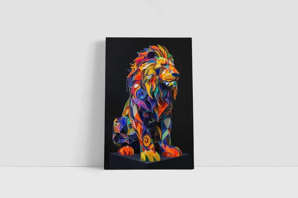 Obraz na płótnie Kolorowy Lew 70x100 cm - Nowoczesny Styl